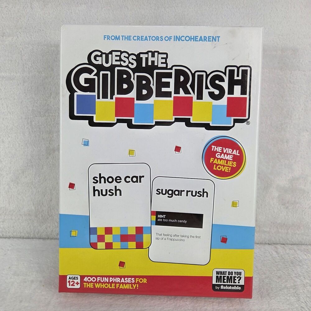 WHAT DO YOU MEME? Guess the Gibberish Card Game for Families Relatable NOB